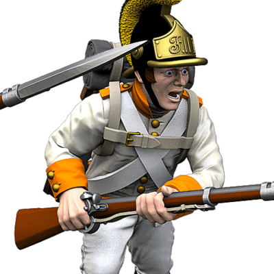 Rushing ducking 23rd Skirmish Order - German Fusiliers 1809 Helmets - Austrian Napoleonic