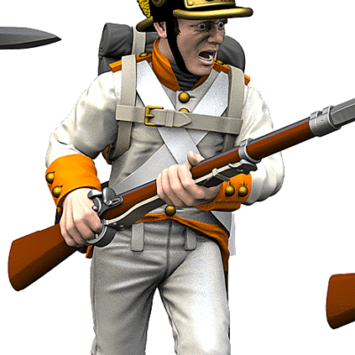 Shouting 23rd Skirmish Order - German Fusiliers 1809 Helmets - Austrian Napoleonic