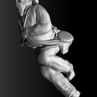 Injured, suffering civil war soldier in hat, large beard