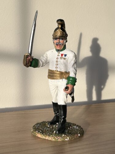 Click to view full screen Officer sword drawn in 1st Command order - German Fusiliers 1809 Helmets - Imperial Austrian Army Napoleonic photo review