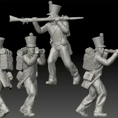 1st Legere French Chasseurs 1815 - Attack with rifle stock