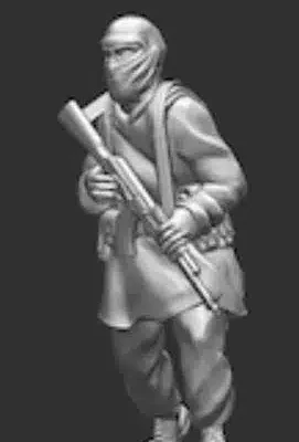 Middle East and North Africa rebel, standing guard