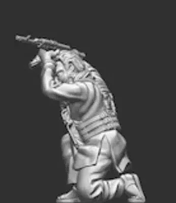 Middle East and North Africa rebel, kneeling