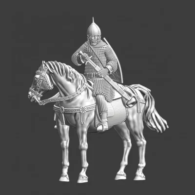 Medieval Kievan Rus (Ukrainian) mounted drawing his sword - NCM