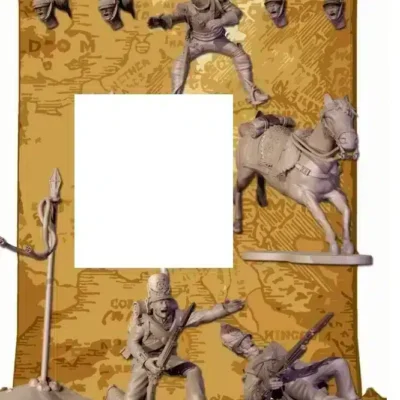 Napoleonic French Cuirassier and Carabinier with captured British flag scene