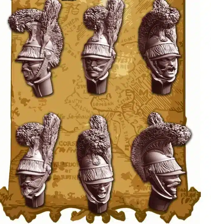 Napoleonic French Napoleonic French westphalian cuirassiers heads