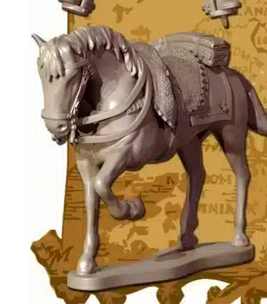Napoleonic French Heavy Cavalry, Cuirassier / Carabinier horse 4, square portmantou