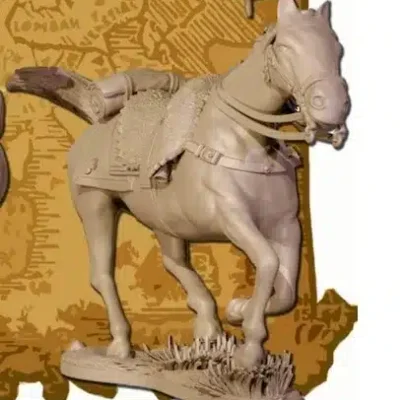 Napoleonic French Heavy Cavalry, Cuirassier / Carabinier horse 5, round portmantou