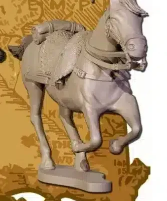 Napoleonic French Heavy Cavalry, Cuirassier / Carabinier horse 7, round portmantou