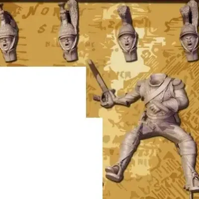 Napoleonic French Heavy Cavalry, Cuirassier / Carabinier rider 8 with ammo bag