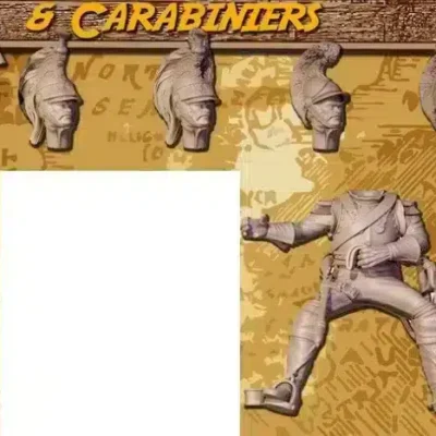 Napoleonic French Heavy Cavalry, Cuirassier / Carabinier standard bearer, ammo box