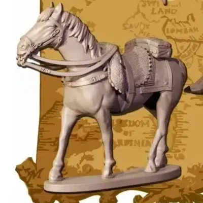 Napoleonic French Heavy Cavalry, Cuirassier / Carabinier horse 9 , square portmantou