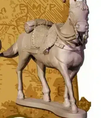 Napoleonic French Heavy Cavalry, Cuirassier / Carabinier horse 9 , round portmantou