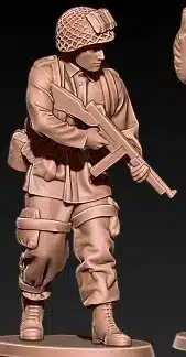 U.S. Paratrooper WWII walking around