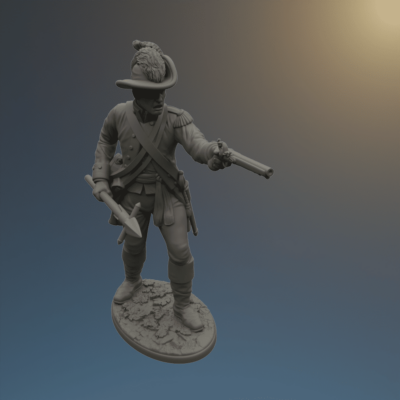 Wayne's Legion of the United States 1794, officer with spear and tomahawk