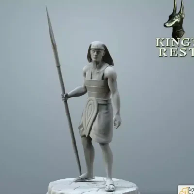 Ancient Egyptian guard with spear