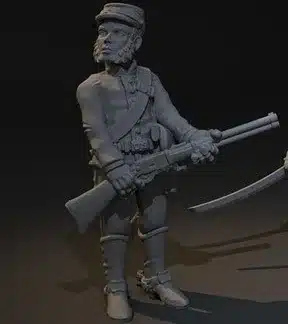 Civil War infantry standing about