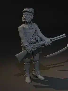 Civil War infantry standing about