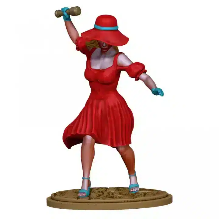 lady attacking with torchlight