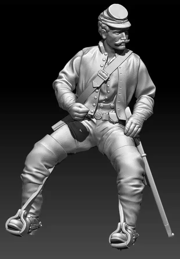 Dashing cavalry man with Forage Cap and Mustache