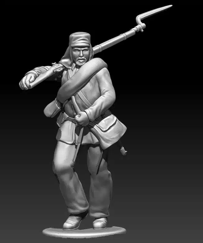 Confederate marching blanket roll, with havelock, beard