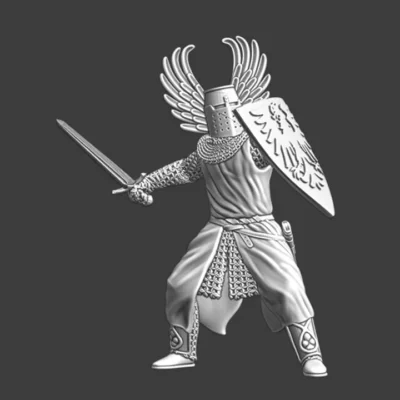Medieval German Knight with winged helmet - NCM