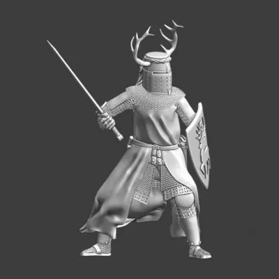 Medieval teutonic Knight - with stag crest - NCM