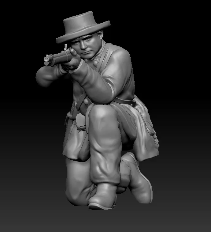 Crouched Marksman: 1st Mississippi Rifleman in Action