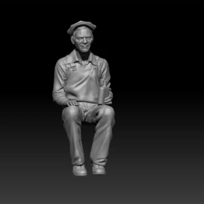 Civilian sitting with bottle in hand