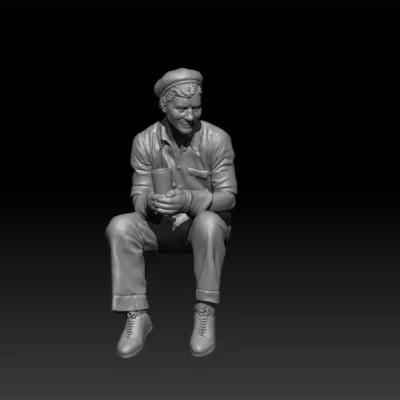 Civilian sitting with drink in hand