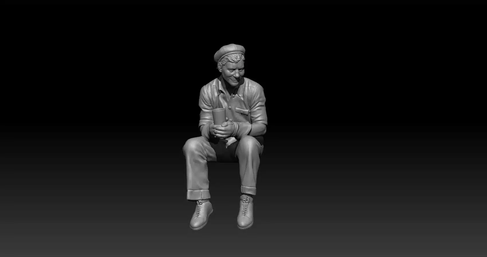 Civilian sitting with drink in hand