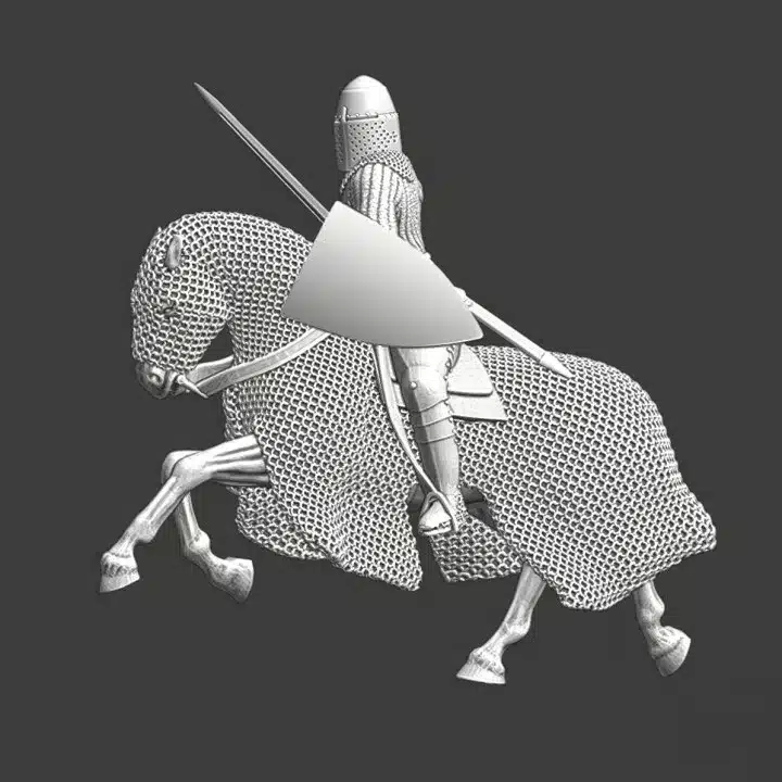 Medieval Danish Vassal Knight on chainmail horse - NCM