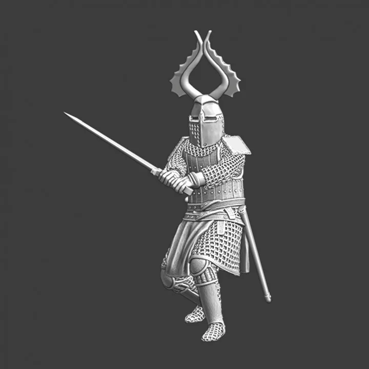 Medieval Teutonic Master - swinging his blade - NCM