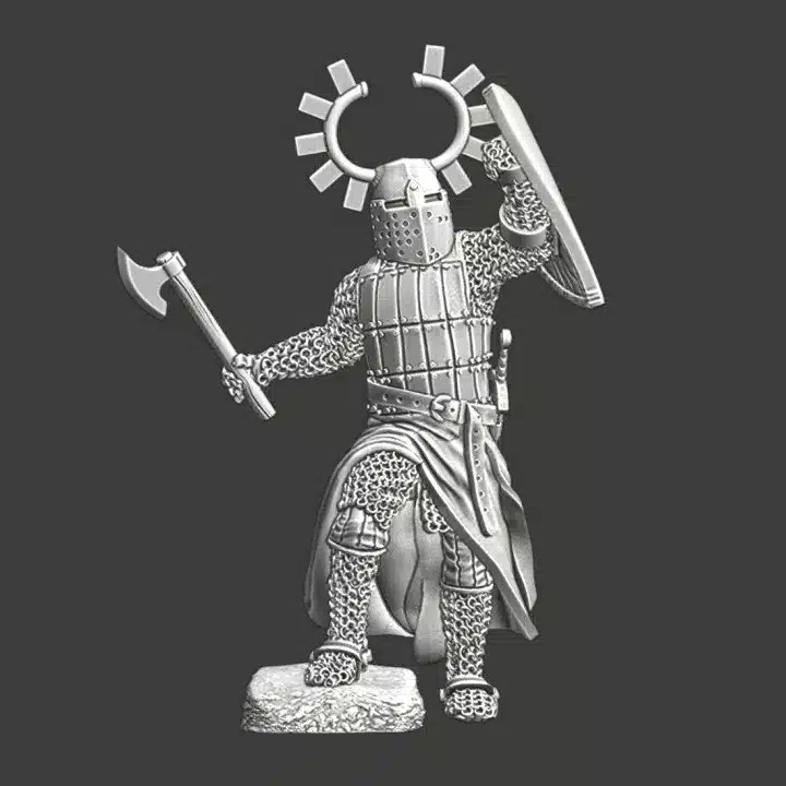 Medieval Teutonic Master - Axe and shield - NCM