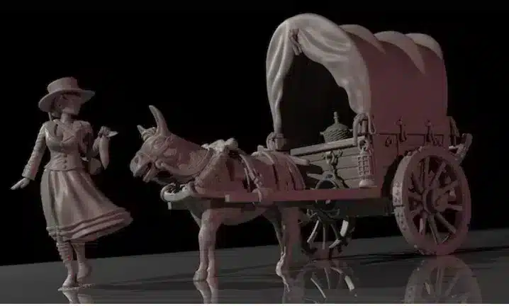 Vivandiere and Donkey cart, set