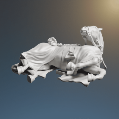 Medieval downed horse casualty