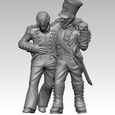 french napoleonic ambulance nurse helping wounded