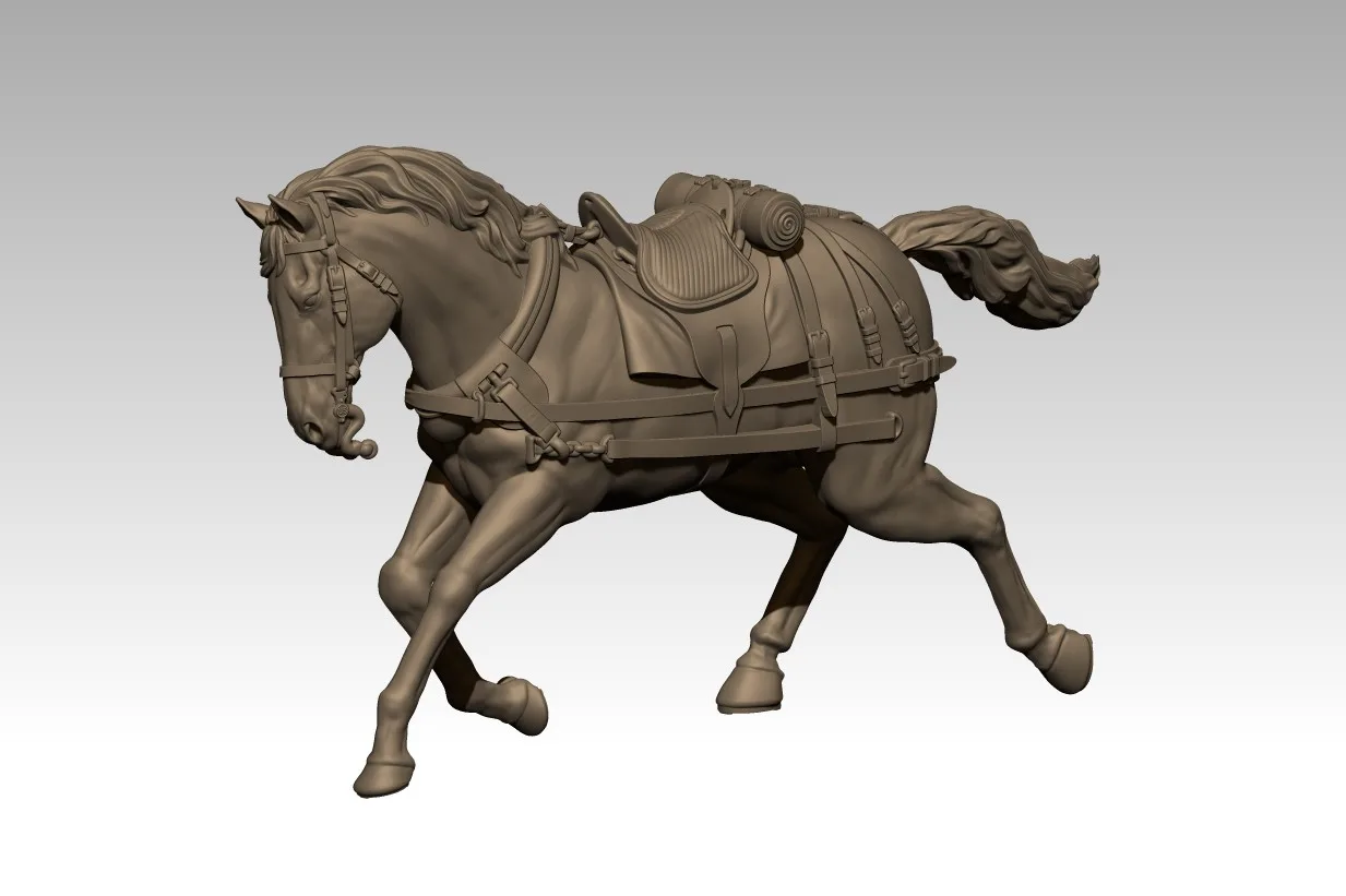 Artillery horse team, back left