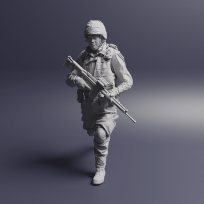 Swedish Modern Soldier in M90 Uniform - running v2