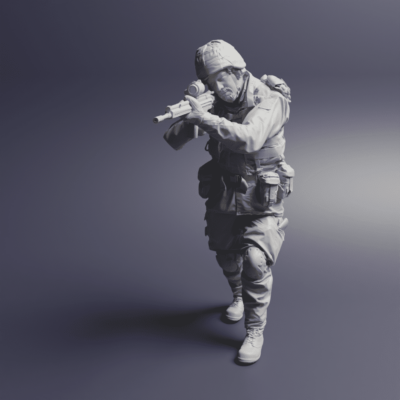 Swedish Modern Soldier in M90 Uniform - Shooting standing