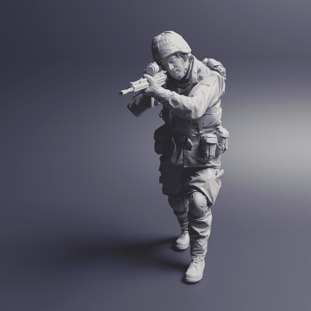 Swedish Modern Soldier in M90 Uniform - Shooting standing