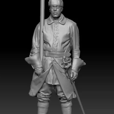 Swedish Carolean pike soldier early 1700s, standing in line