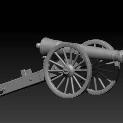 24 lb siege gun on field carriage