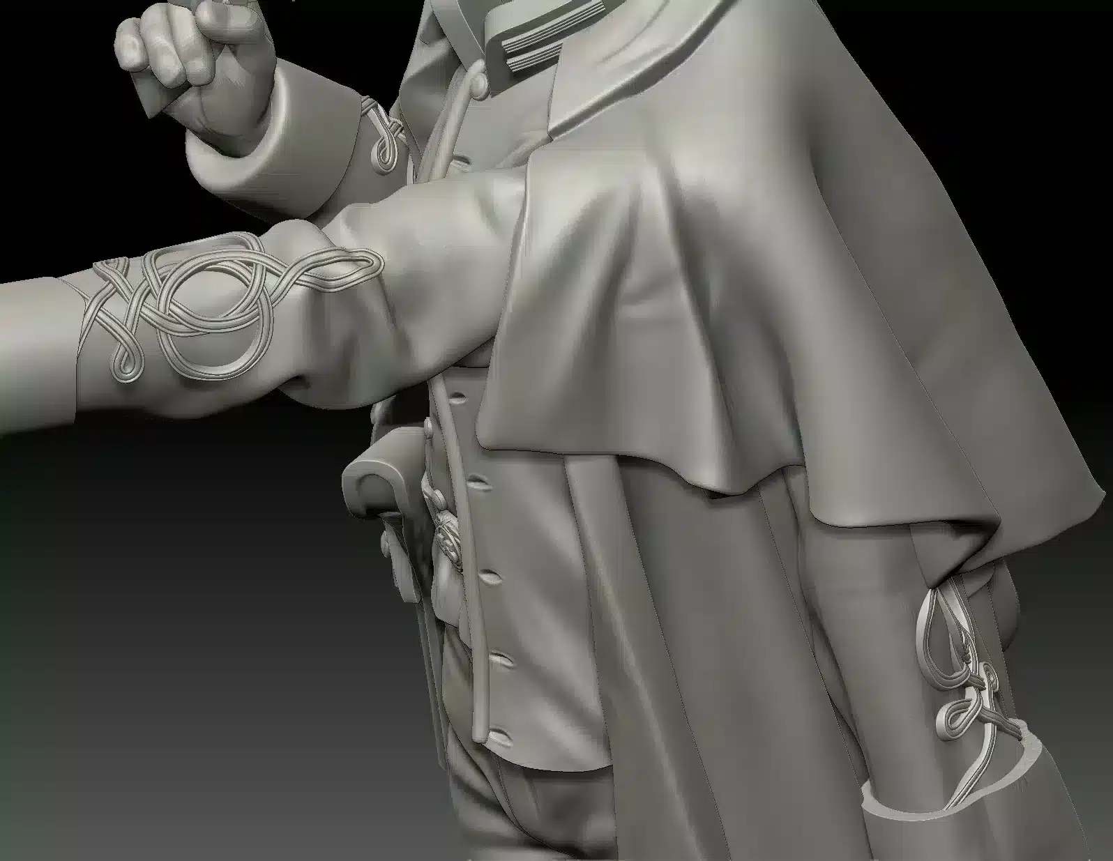 First lieutenant pointing, with decorations