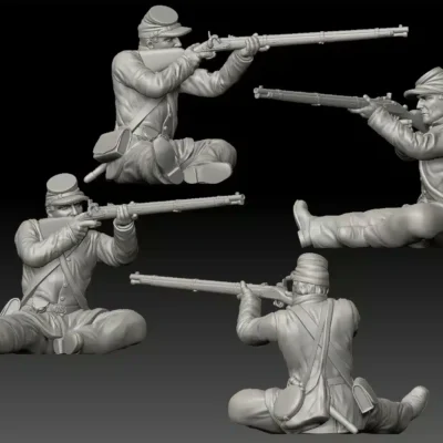 Soldier sitting shooting