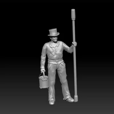Gunner with sponge and bucket long shirt short tophat