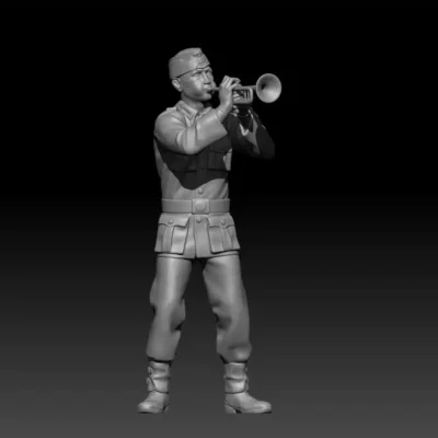 German soldier playing trumpet AS