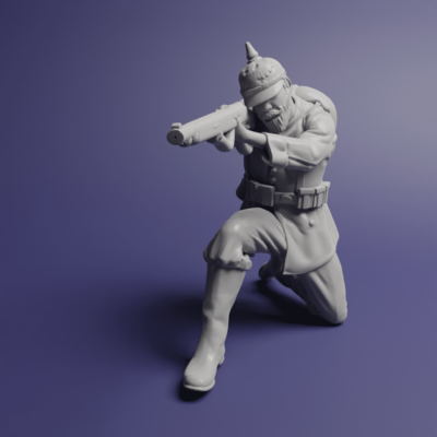 WW1 German Army Soldier kneeling shooting