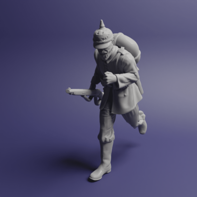 WW1 German Army Soldier running