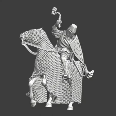 Medieval mounted knight fighting with flail - NCM